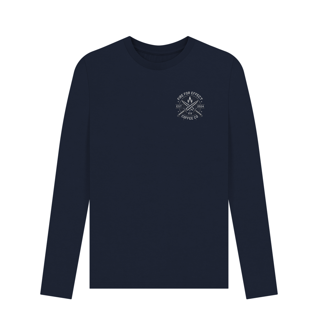 Navy Blue Back and white long sleeve tee