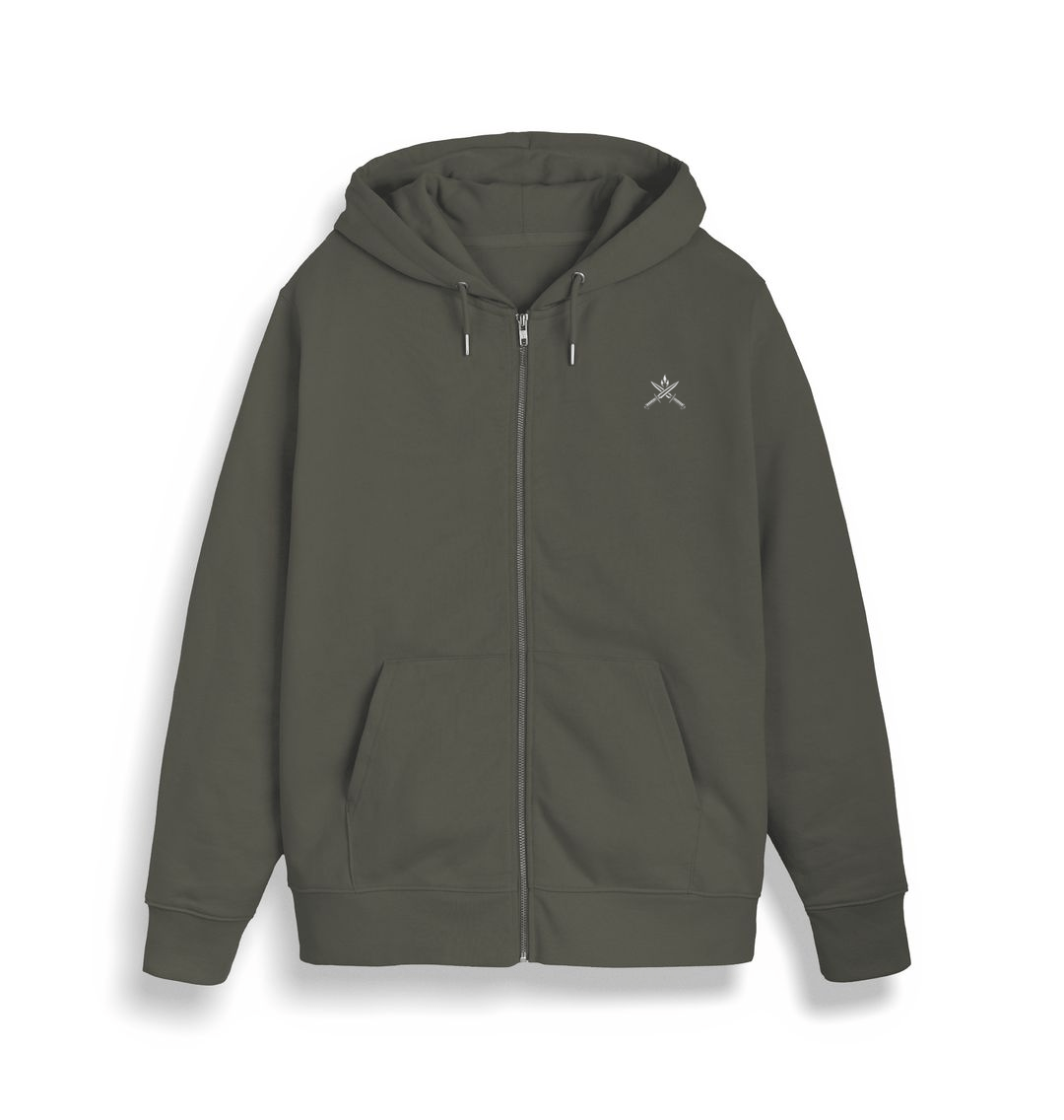 Khaki Minimalist zip Hoody