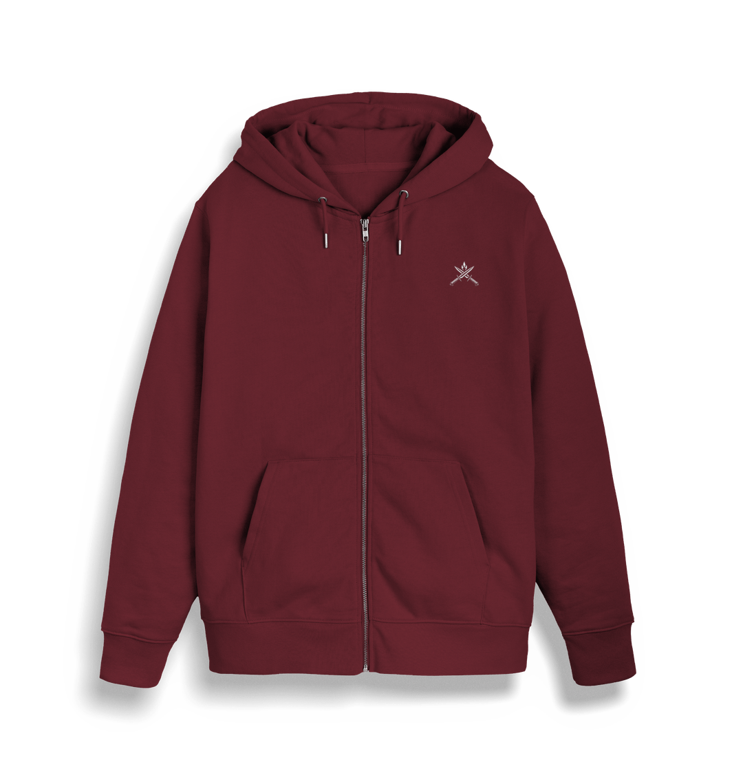 Burgundy Minimalist zip Hoody